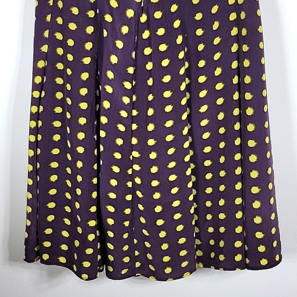 J.Crew Womens Pleated Skirt Brown Yellow Sinburst Lined Sz 0 $98.00 NWT - Picture 7 of 9